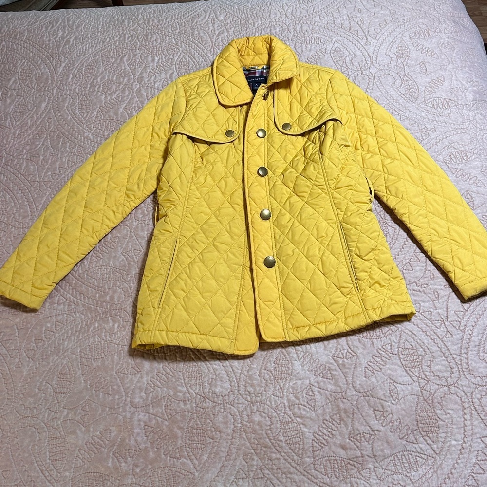 Lands' End Women's Yellow Quilted Puffer Jacket